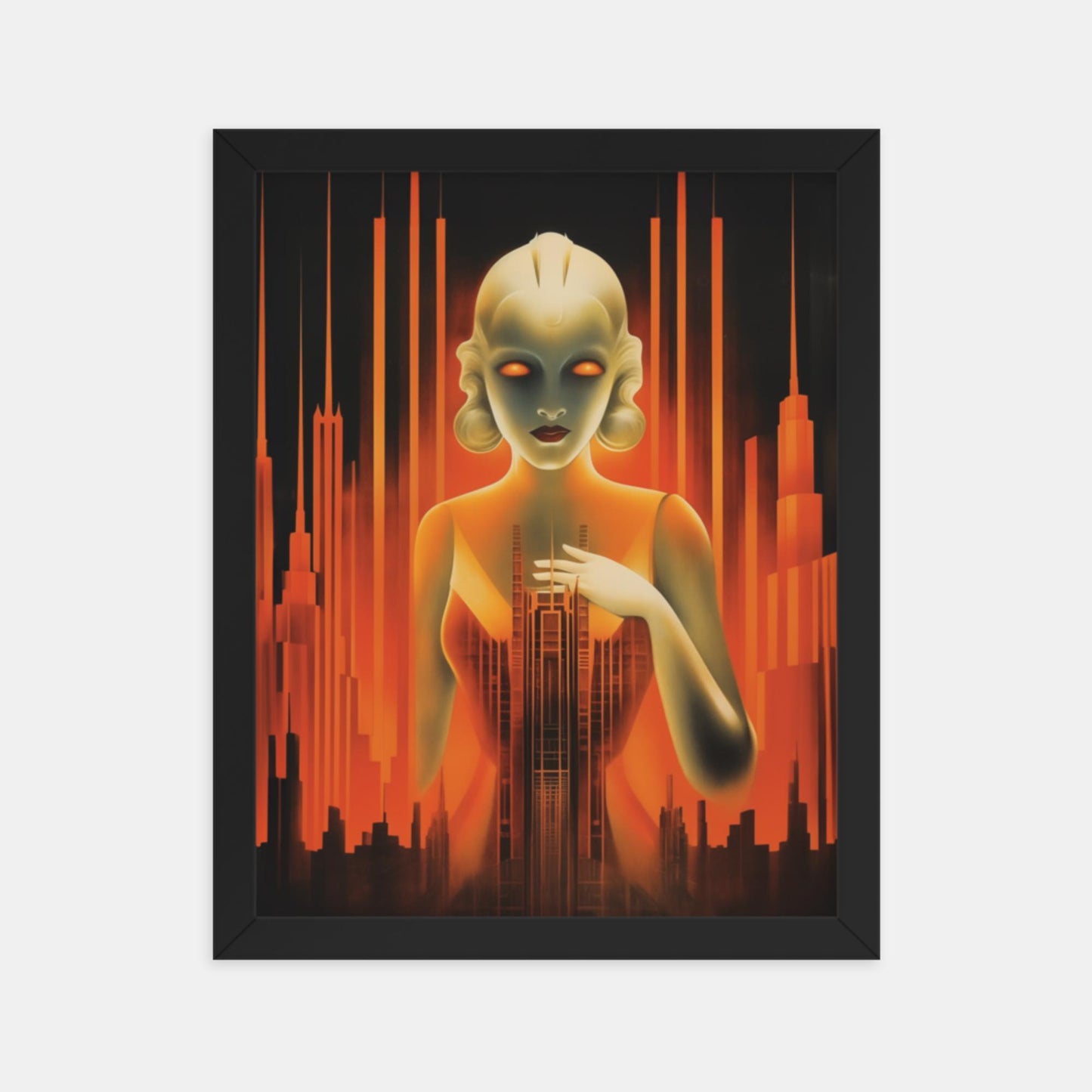 Maria, a robot with the allure of a woman. Tribute Framed Print