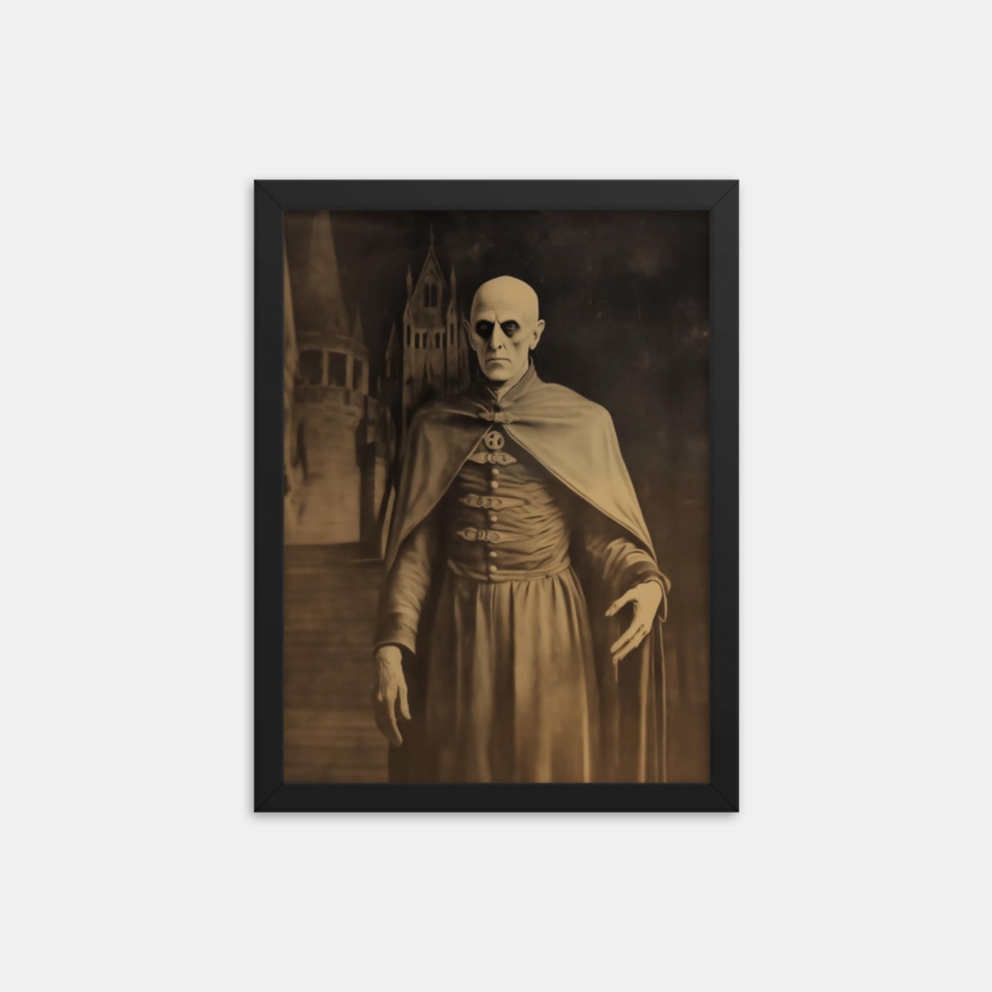 Nosferatu, the undead, haunts the night. Tribute Framed Print