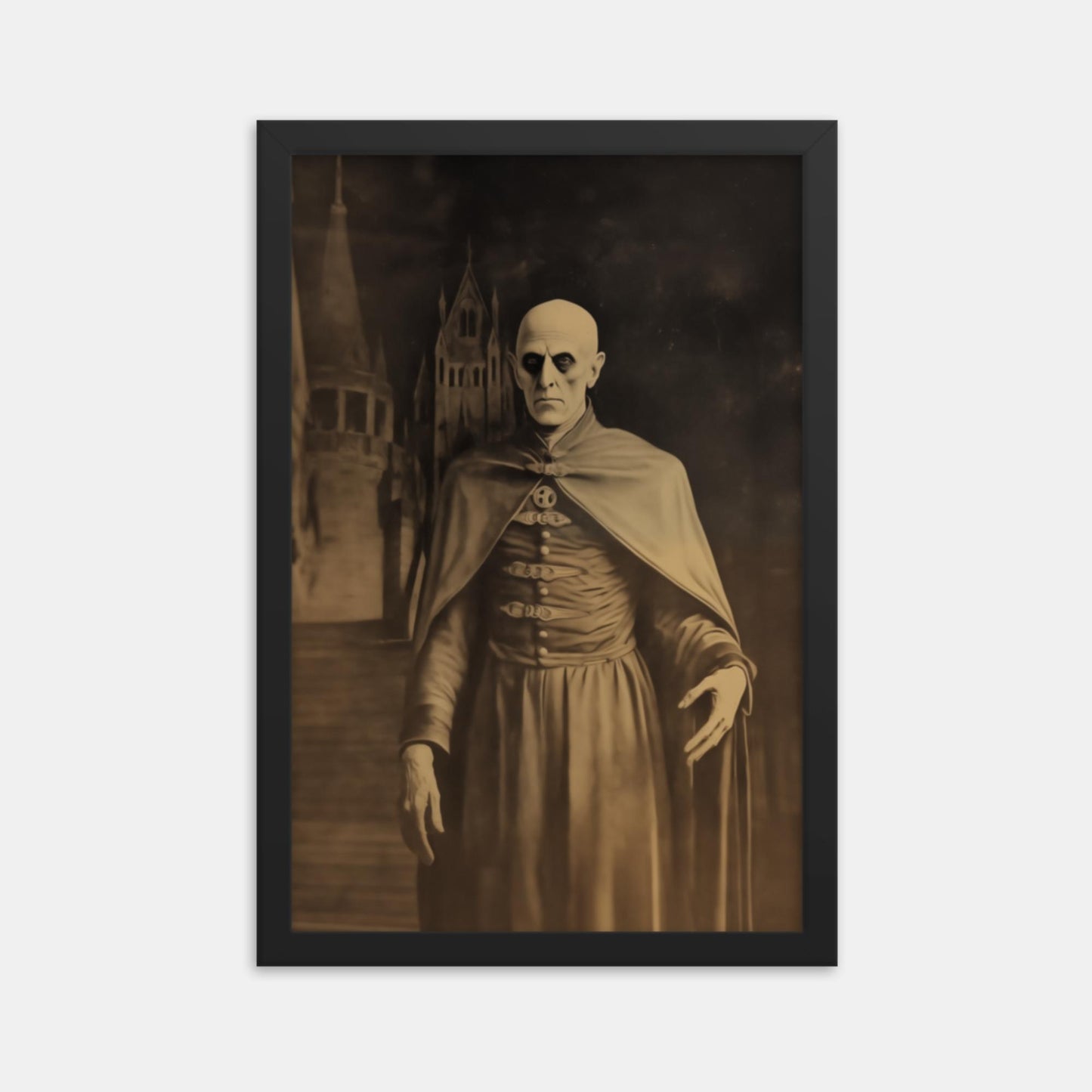 Nosferatu, the undead, haunts the night. Tribute Framed Print