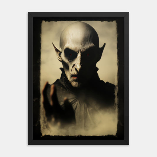 Nosferatu lurks in the night. Tribute Framed Print