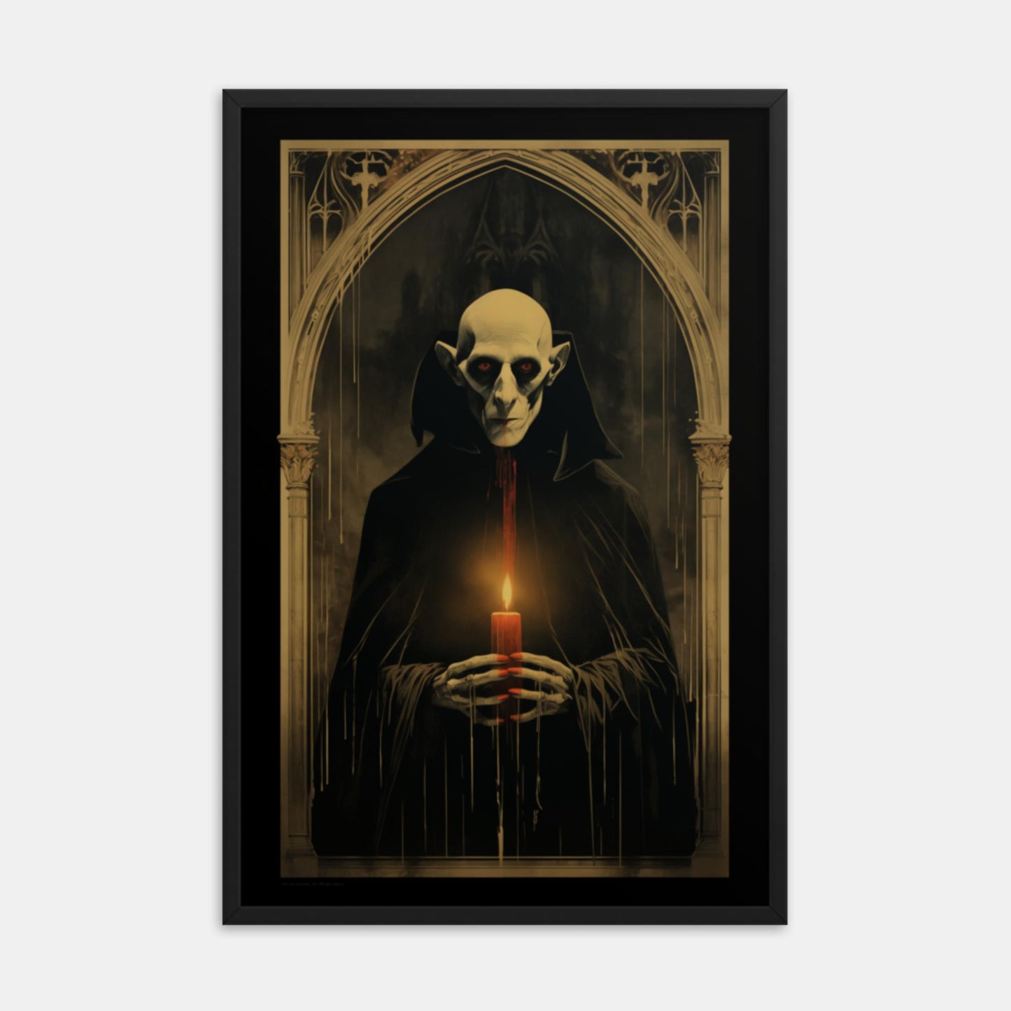 Fear grips as Nosferatu approaches. Tribute Framed Print